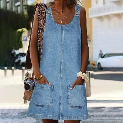 Thea | Sleeveless denim dress