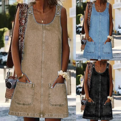 Thea | Sleeveless denim dress