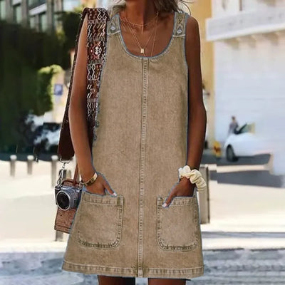 Thea | Sleeveless denim dress