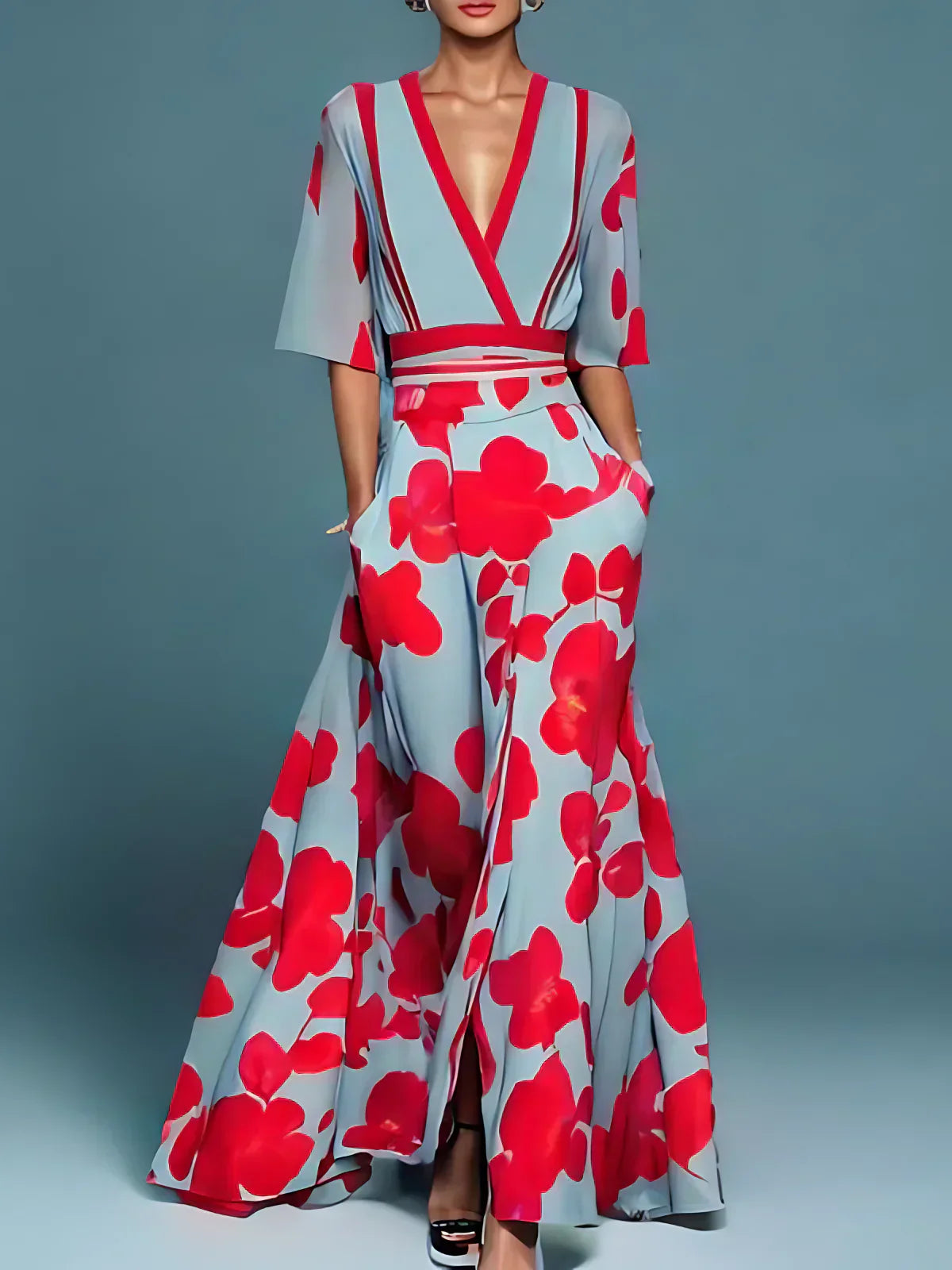Tiara | V-Neck Floral Maxi Dress