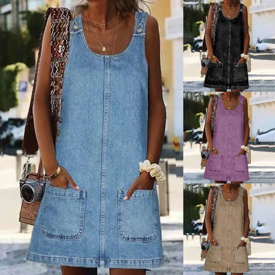 Thea | Sleeveless denim dress
